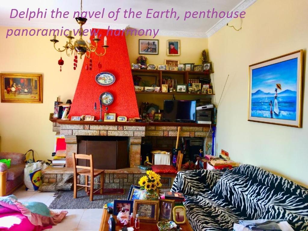 Delphi Celebrity V I P The Navel Of The Earth, Center-Delphi-Penthouse Galaxy&Sky Panoramic View, Harmony&Yoga Appartement Buitenkant foto