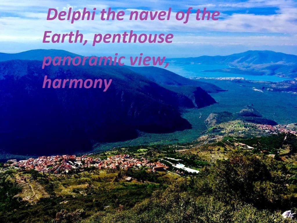 Delphi Celebrity V I P The Navel Of The Earth, Center-Delphi-Penthouse Galaxy&Sky Panoramic View, Harmony&Yoga Appartement Buitenkant foto